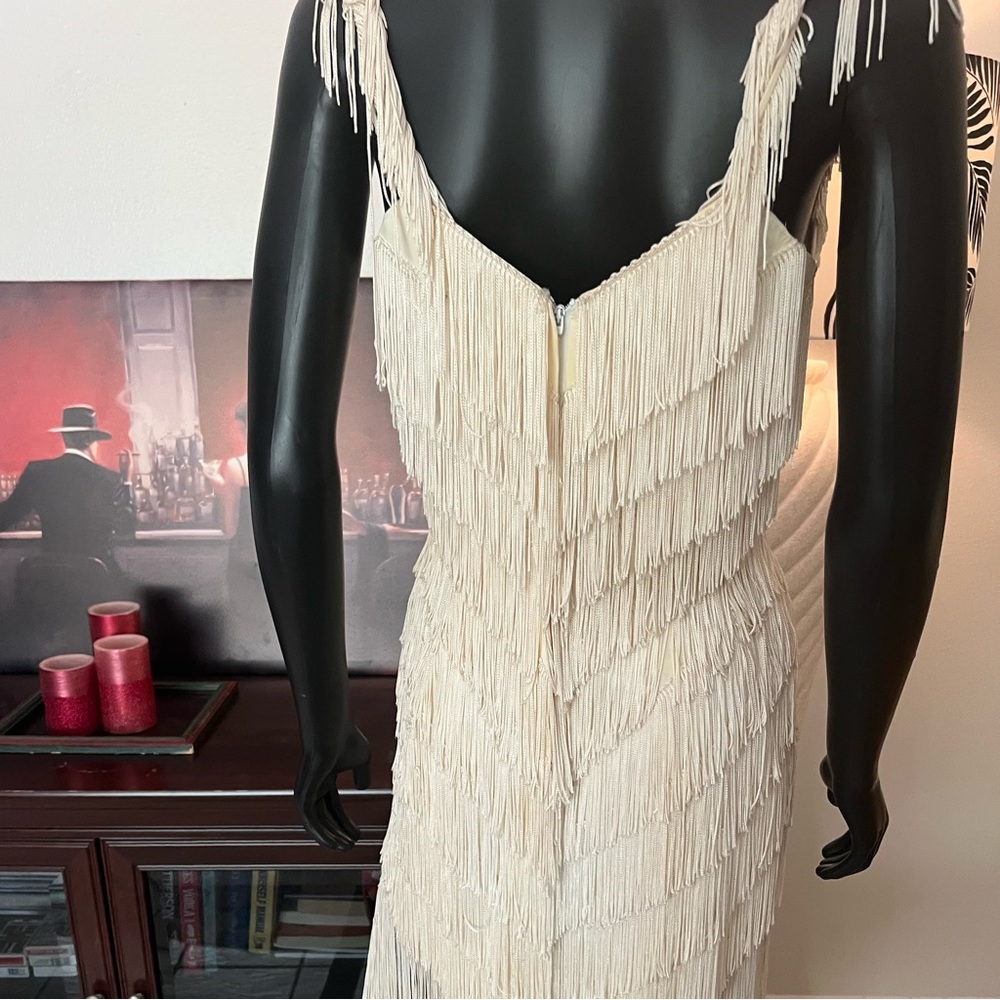 Ivory Fringe Slip Dress - Picture 5 of 16